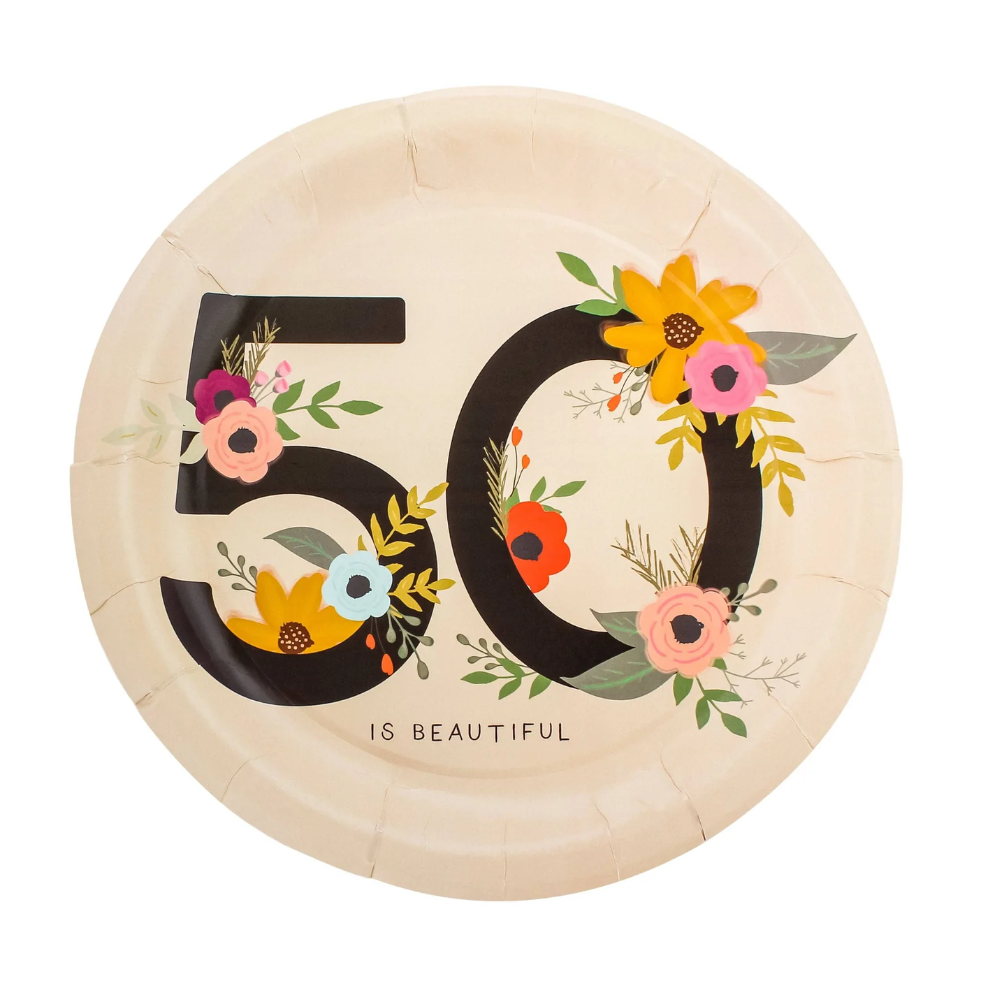 50 Is Beautiful Paper Plates