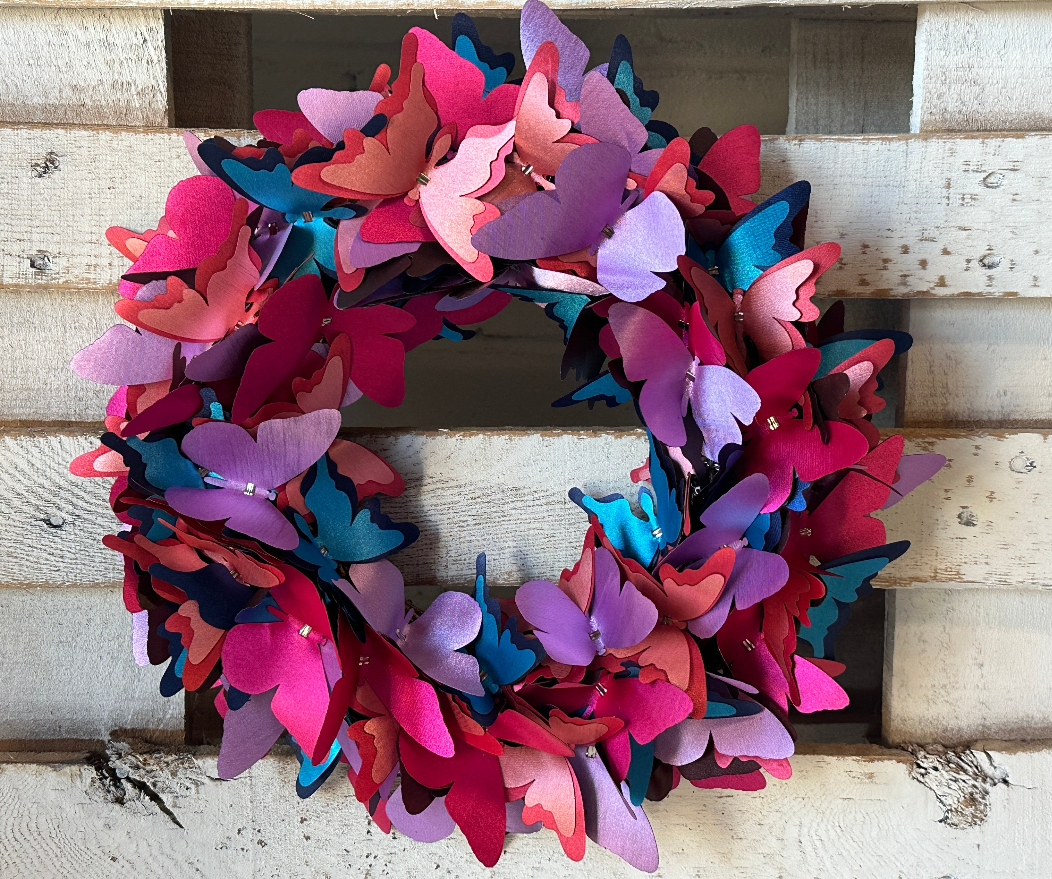 Pastel 2024 Butterfly Wreath