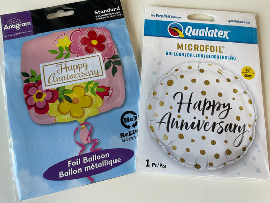 Happy Anniversary foil balloons