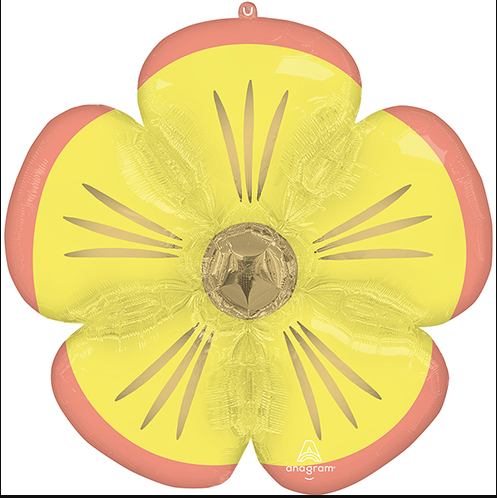 Yellow Soulful Daisy shape 30" foil balloon