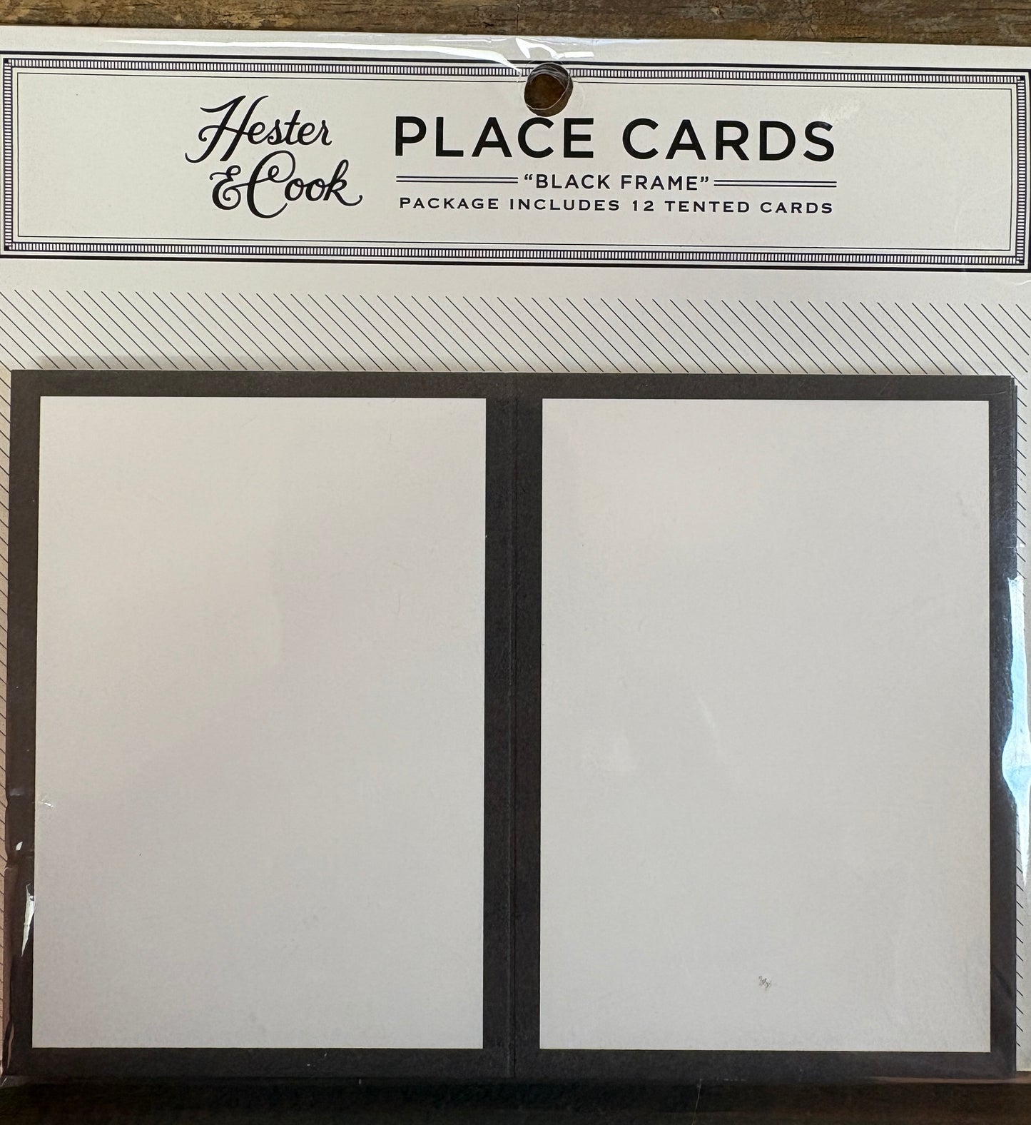 Hester & Cook Place Cards Black Frame