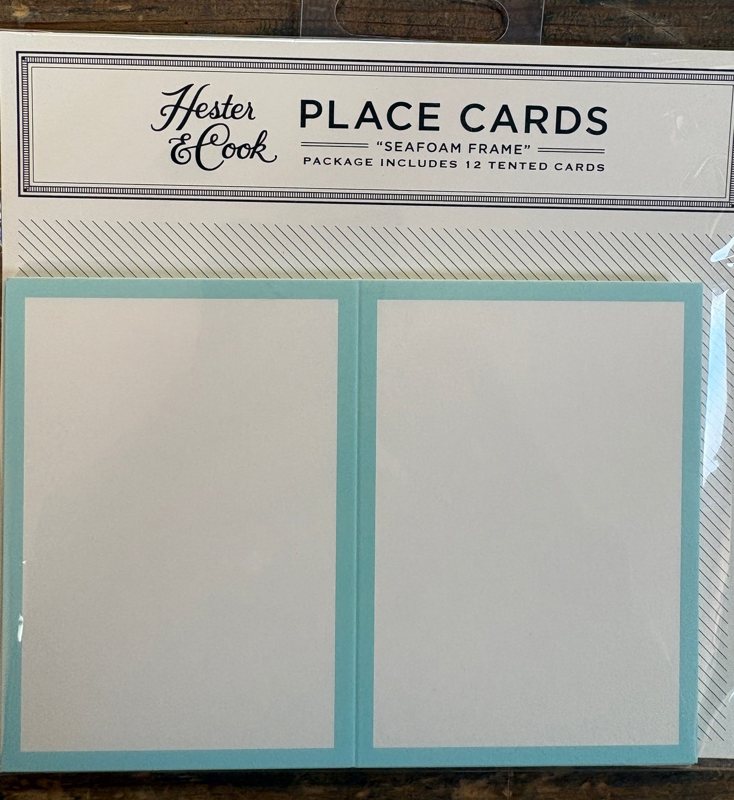 Hester & Cook Place Cards Seafoam Frame