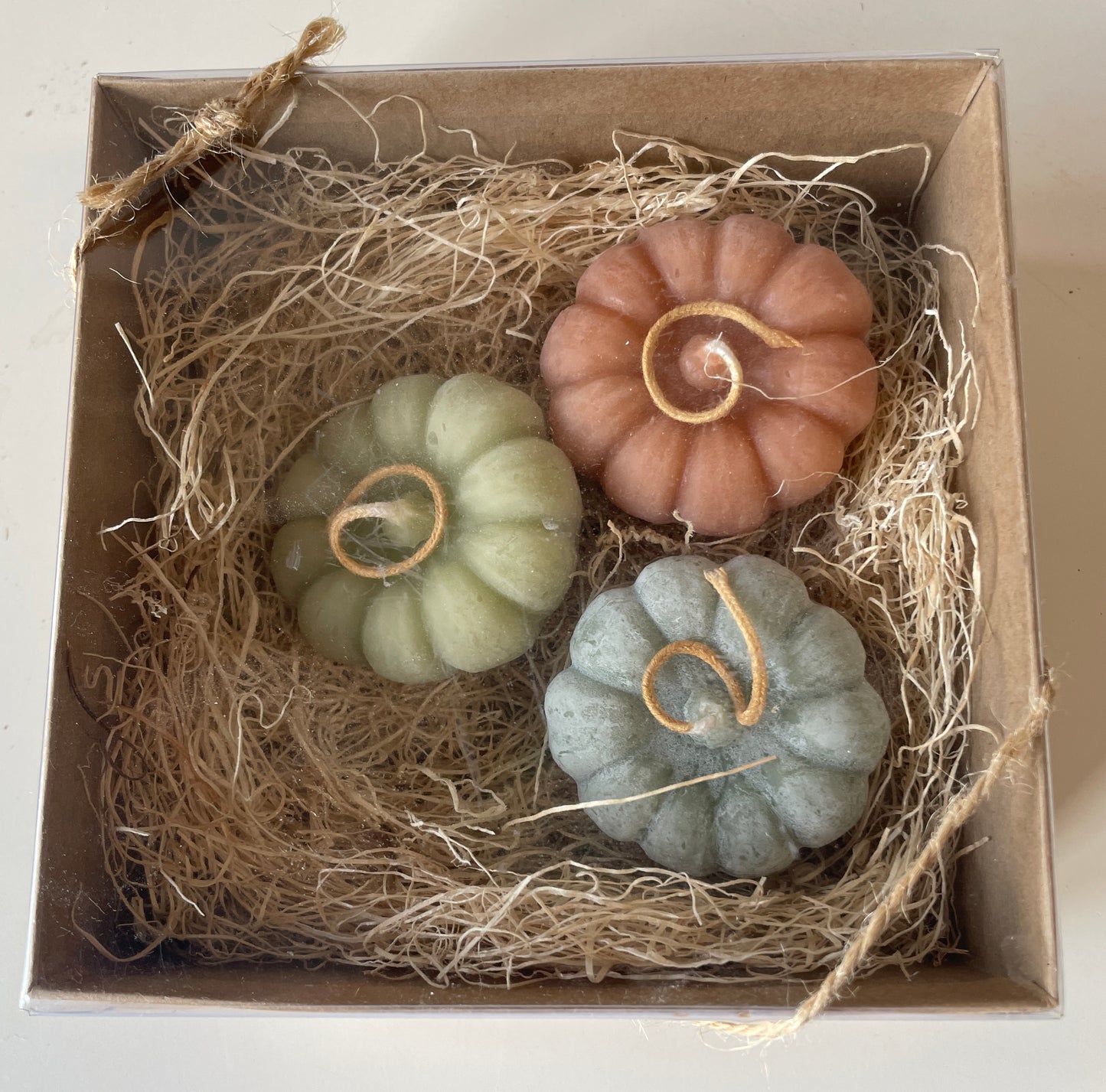 Pumpkin Shape Beeswax Candle Set