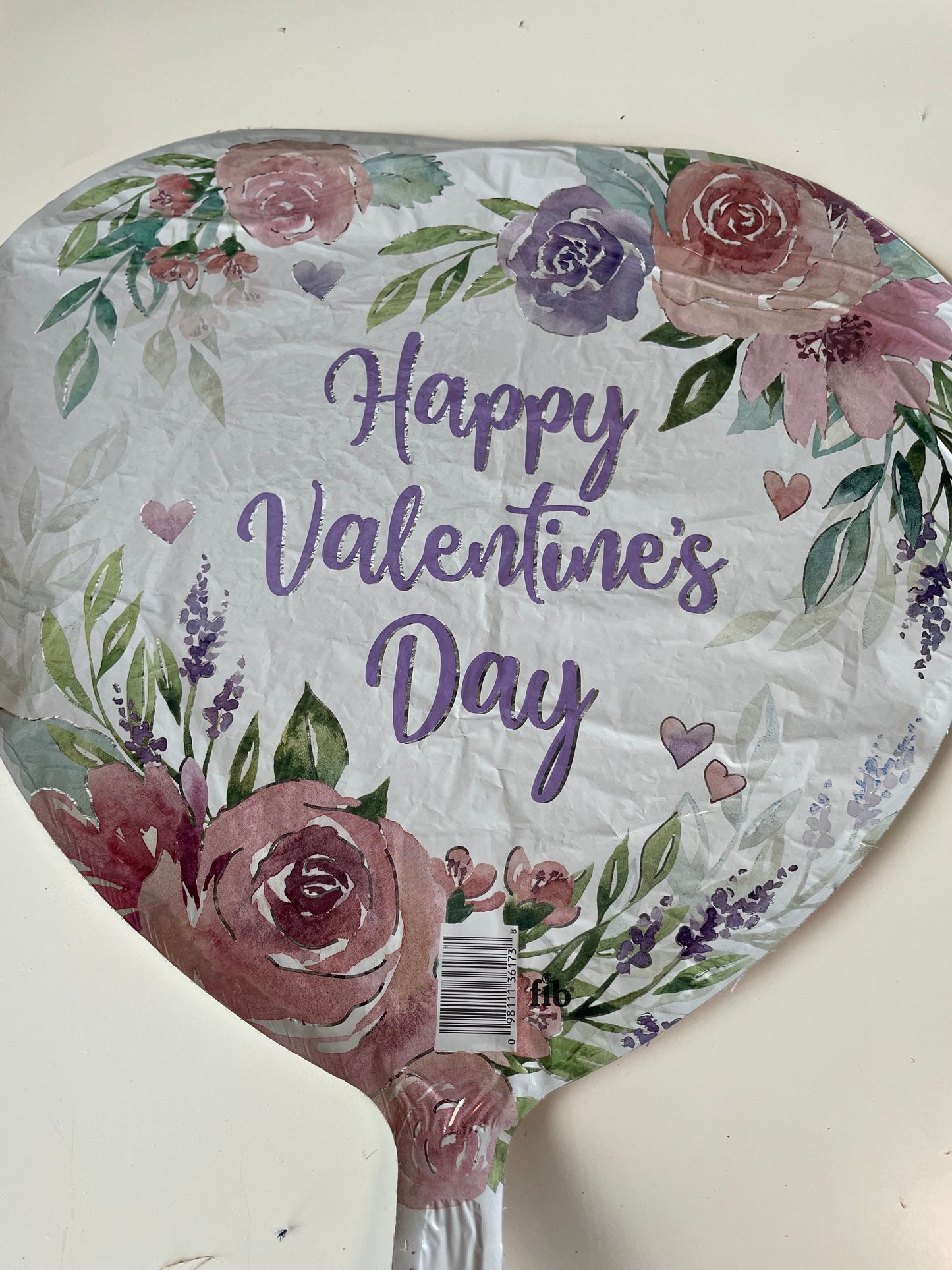 Happy Valentine's Day foil balloon, pretty florals
