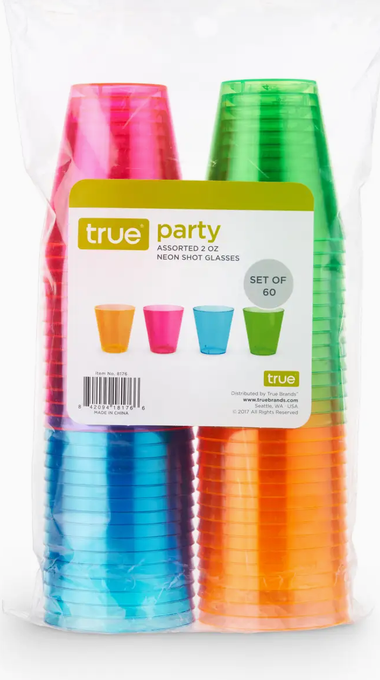 Disposable Neon Shot Glasses pkg/60