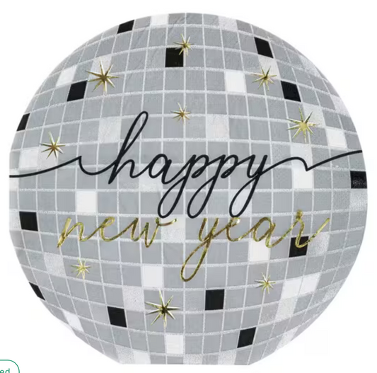 Happy New Year Disco Ball Shaped Napkins