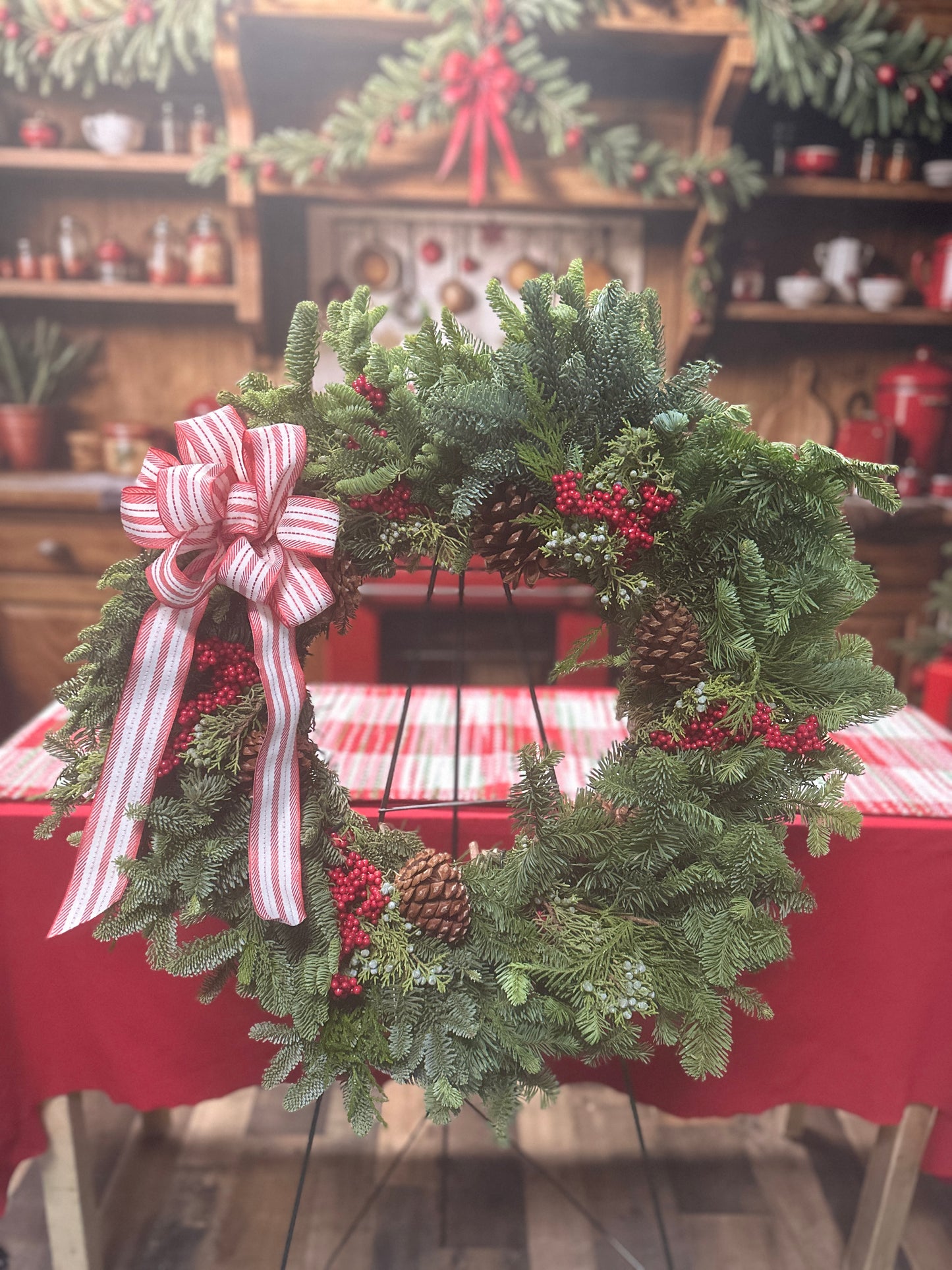 Fresh Evergreen Wreath 24"