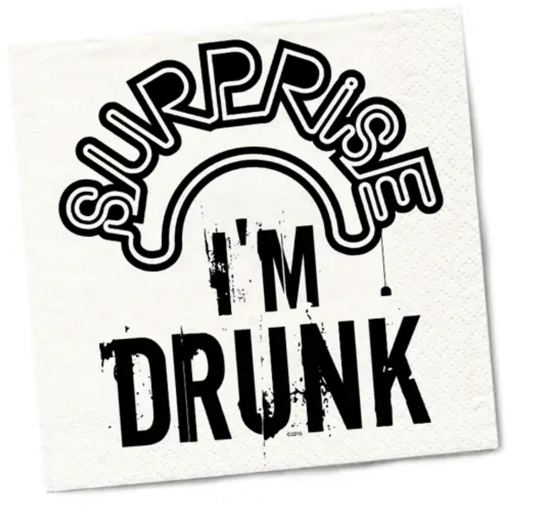 Surprise I'm Drunk Cocktail Napkins