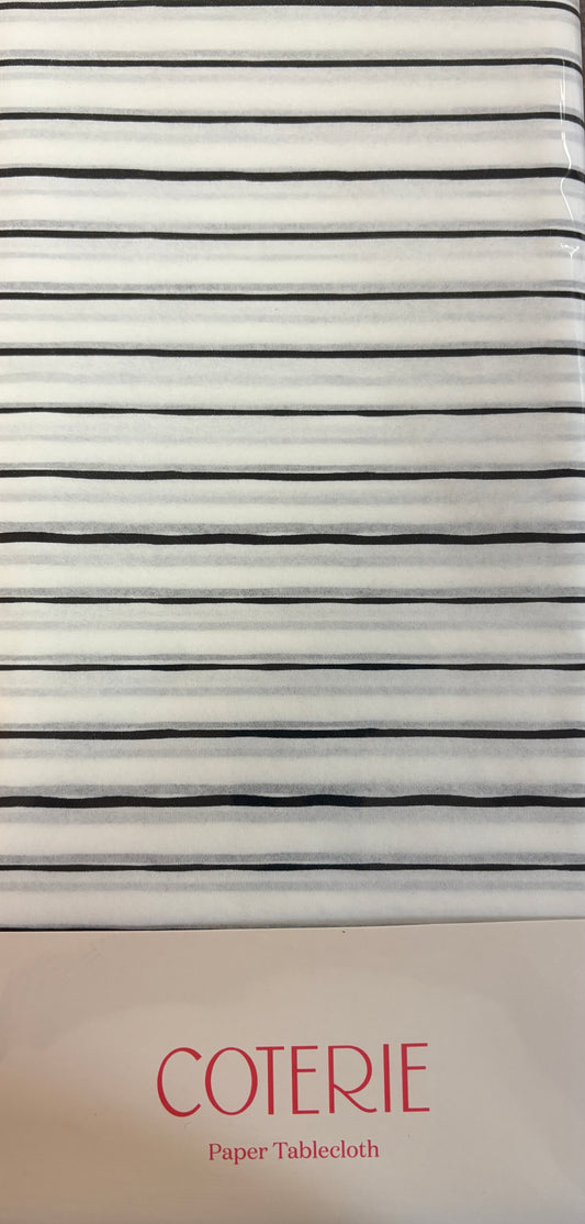 Black Pinstripe Tablecloth by Coterie
