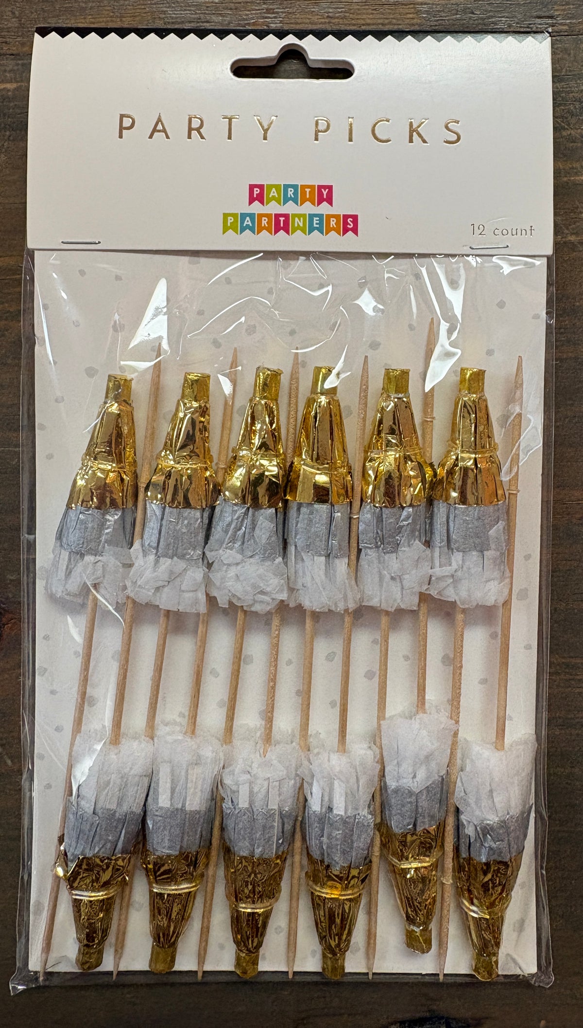 Metallic Fringed Umbrella Party Picks by Party Partners