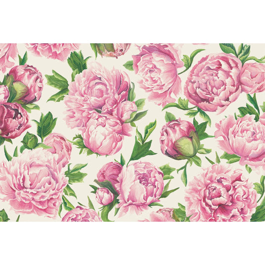 Hester & Cook Paper Placemats Peonies in Bloom