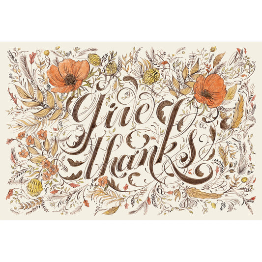 Hester & Cook Paper Placemats Give Thanks