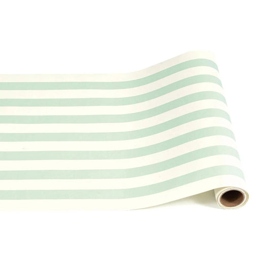 Hester & Cook Paper Table Runner Seafoam Classic Stripe
