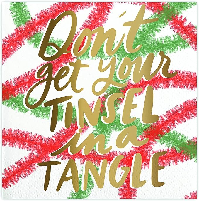 Don't Get Your Tinsel in a Tangle Cocktail Napkins