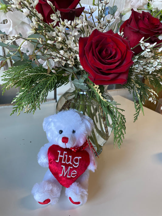 Valentine's Day Plush Mini Bear with Heart Message (multiple styles)