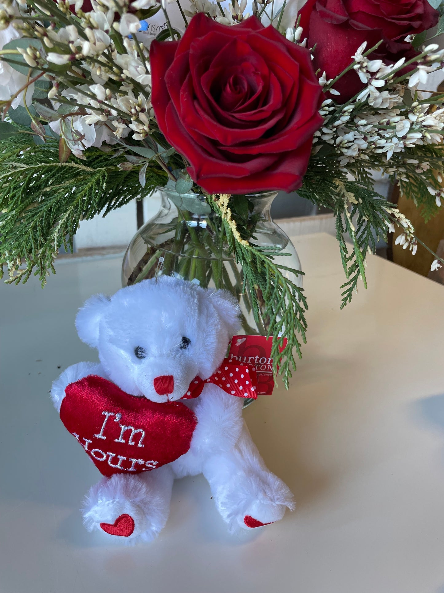 Valentine's Day Plush Mini Bear with Heart Message (multiple styles)