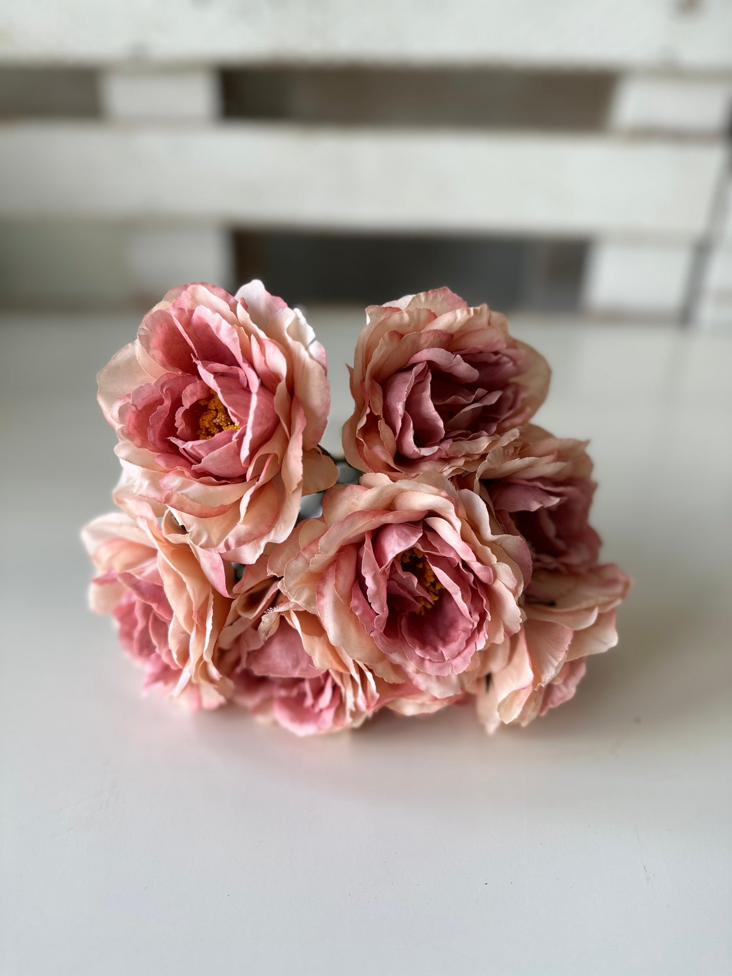 Silk Bouquet Garden Roses Dusty Pink