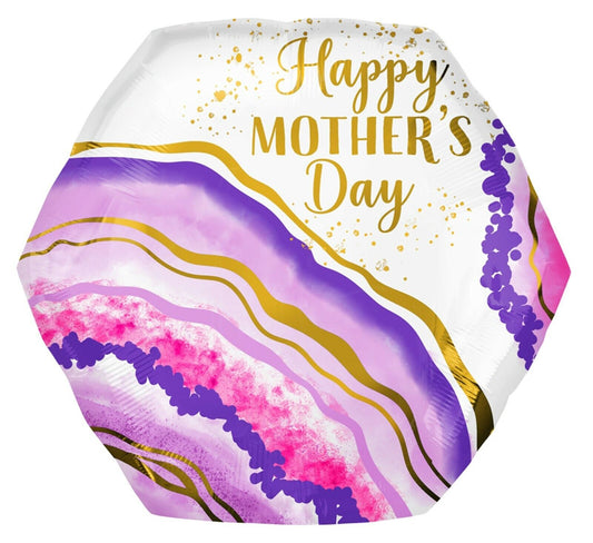 Mother's Day foil balloon, Modern Print 23" hexagon